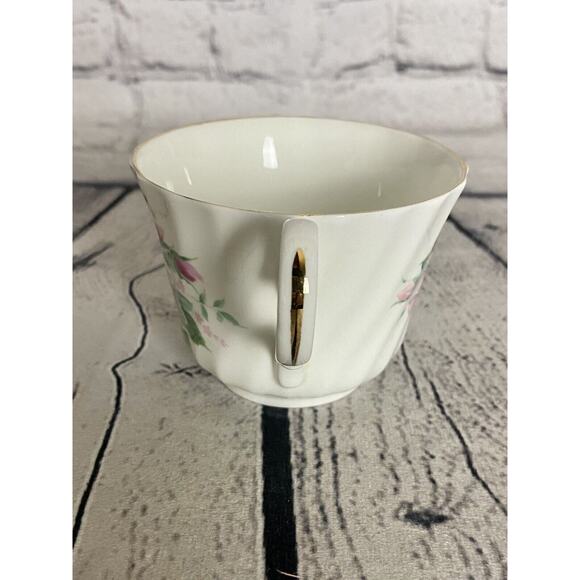 Tea‎ Cup Saucer Fine English Bone China Floral Pink Purpl Roses Allyn Nelson - Picture 5 of 10